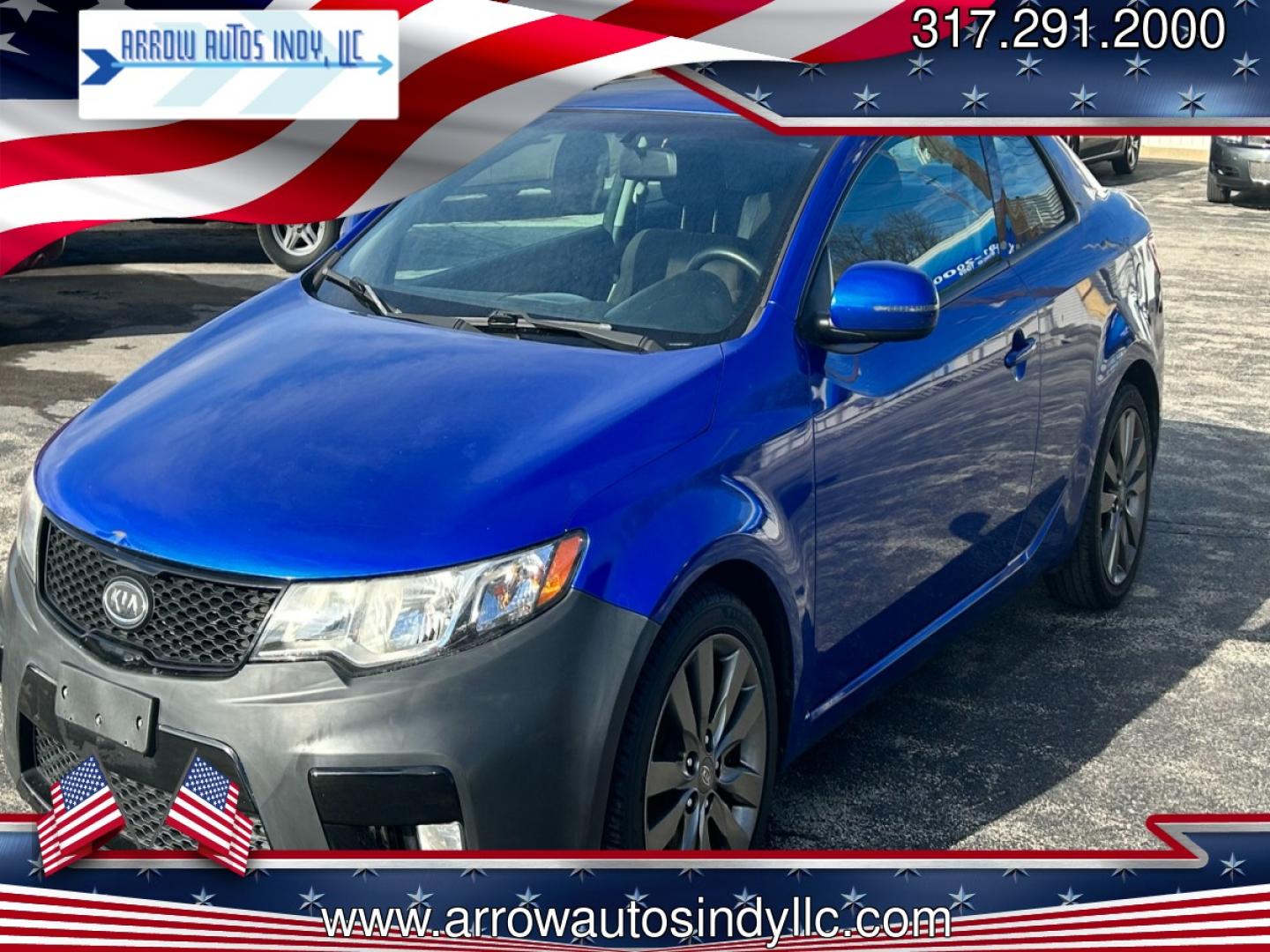 2011 Blue /BLACK Kia Forte Koup SX (KNAFW6A35B5) with an 2.4L L4 DOHC 16V engine, located at 2710A Westlane Rd., Indianapolis, IN, 46268, (317) 291-2000, 39.885670, -86.208160 - Photo#0